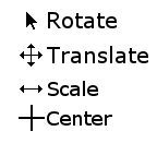Figure 6. Different viewpoint changing modes are indicated by different cursor styles.