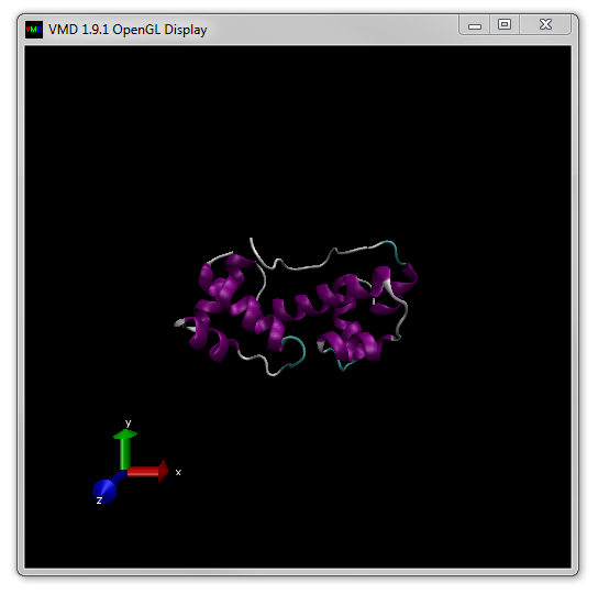 Figure 8. The dbd.pdb structure as displayed in the New Cartoon style, and colored using Secondary Structure.