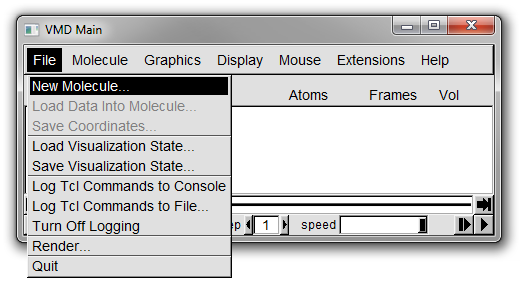 Figure 2. Selecting the *New Molecule...* menu option.